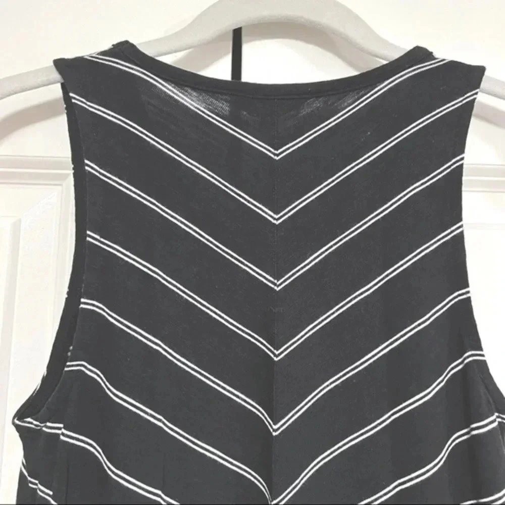 MADEWELL Sleeveless A-line Black & White Striped Tank Dress Size Small - Picture 7 of 8
